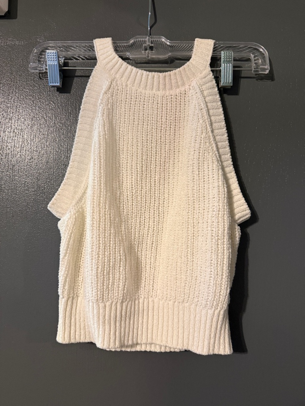 Everyday Cream Knit Sleeveless Sweater Tank